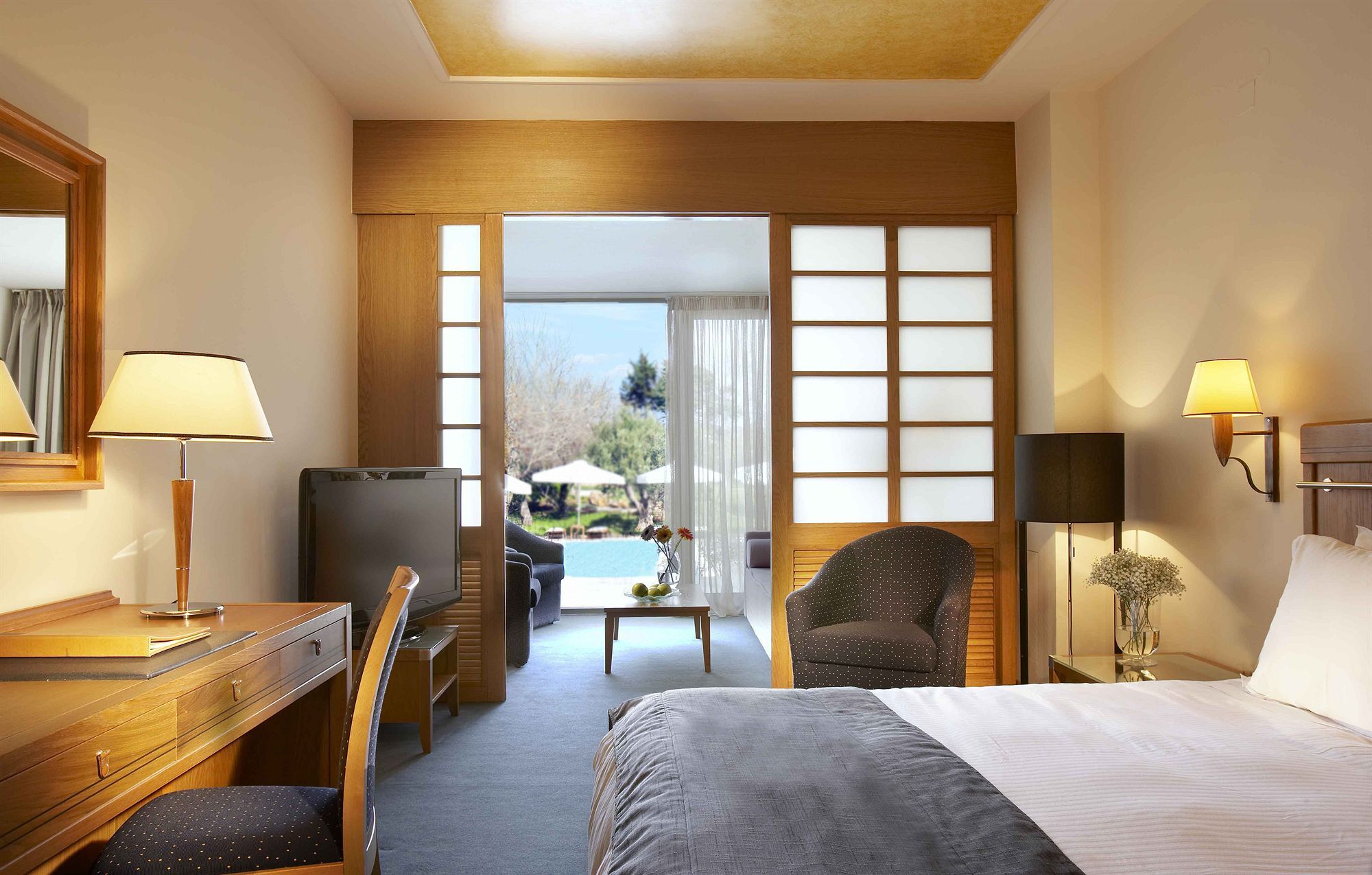 อเล็กซานเดอร์ บีช โฮเทล แอนด์ สปา Hotel อเล็กซานโดรโพลิส ภายนอก รูปภาพ A room at the hotel